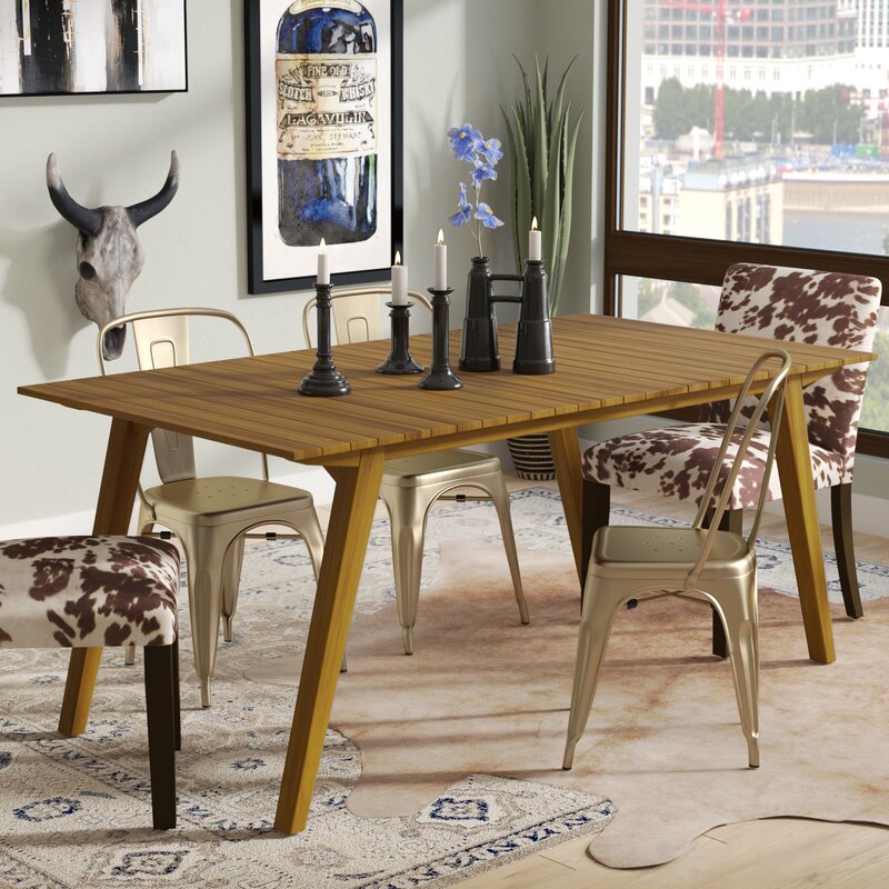 Union Rustic Lindo Rustic Wood Dining Table & Reviews | Wayfair